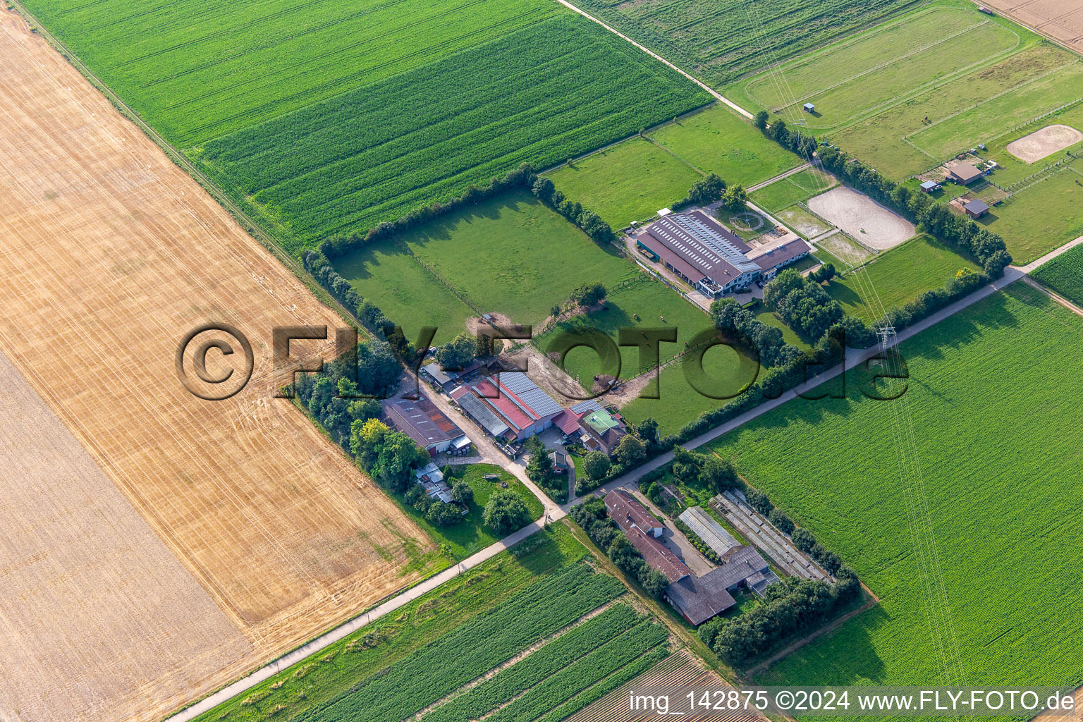 Luftbild von Rosenhof und Eichenhof, Seither im Ortsteil Ottersheim in Ottersheim bei Landau im Bundesland Rheinland-Pfalz, Deutschland