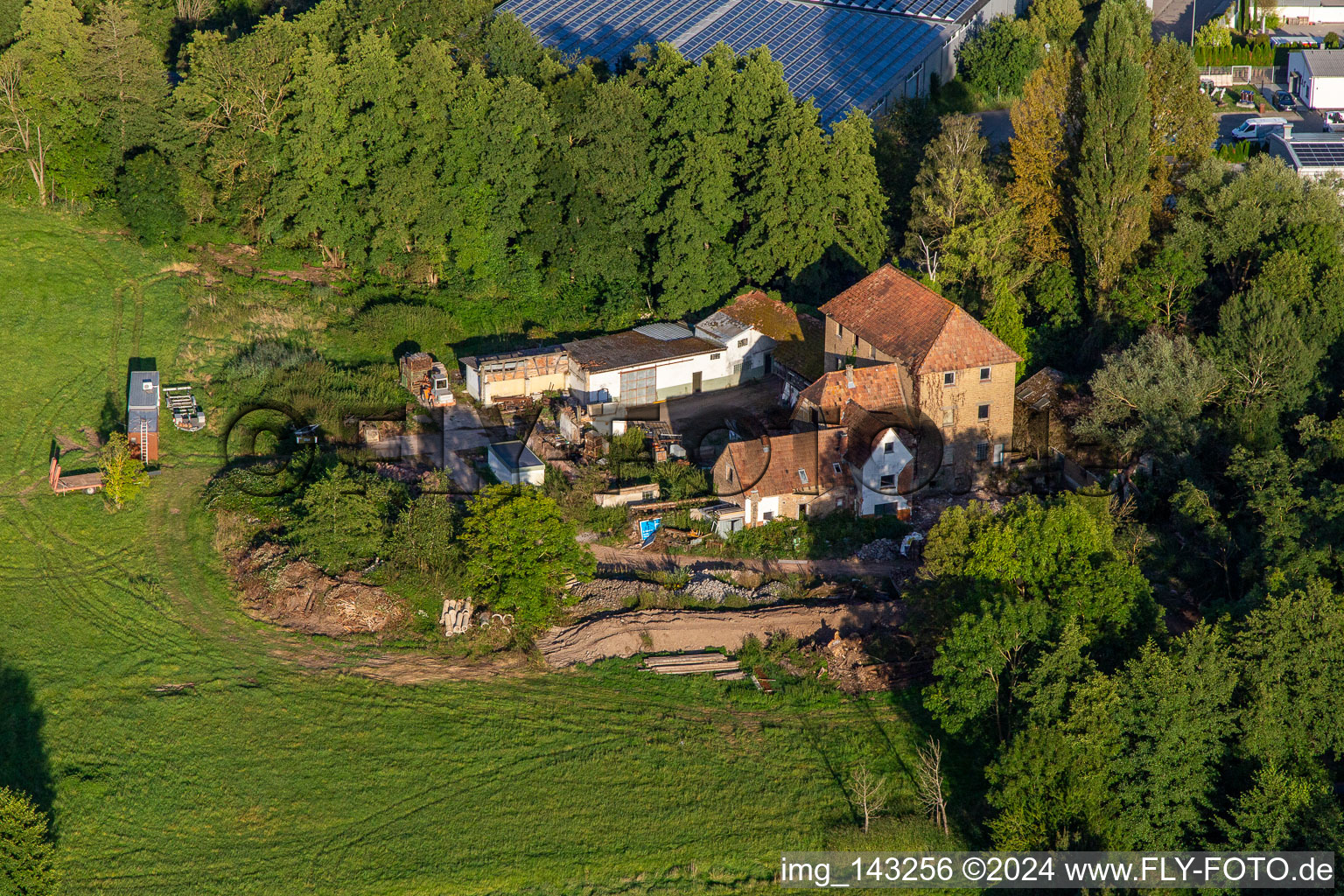 Luftbild von Barthelsmühle im Ortsteil Minderslachen in Kandel im Bundesland Rheinland-Pfalz, Deutschland