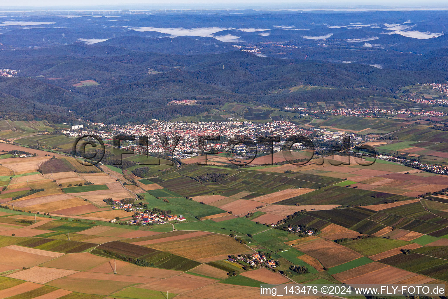 Luftbild von Bad Bergzabern von Südosten im Bundesland Rheinland-Pfalz, Deutschland