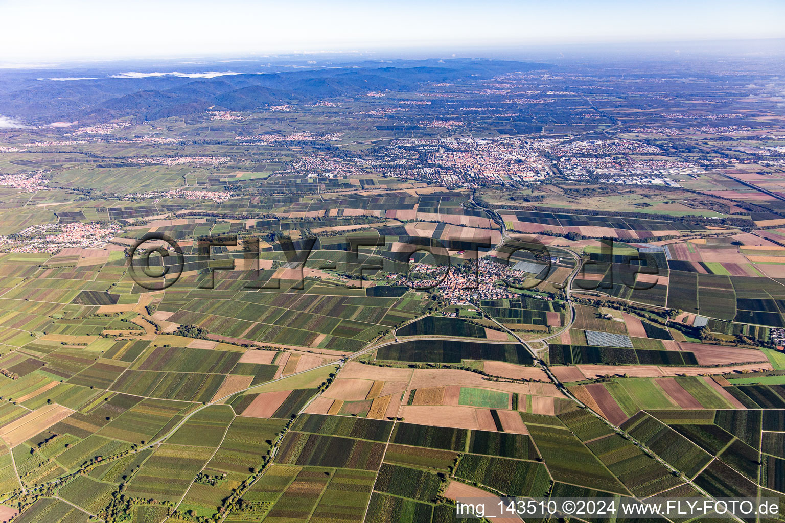 Landau in der Pfalz von Süden im Bundesland Rheinland-Pfalz, Deutschland