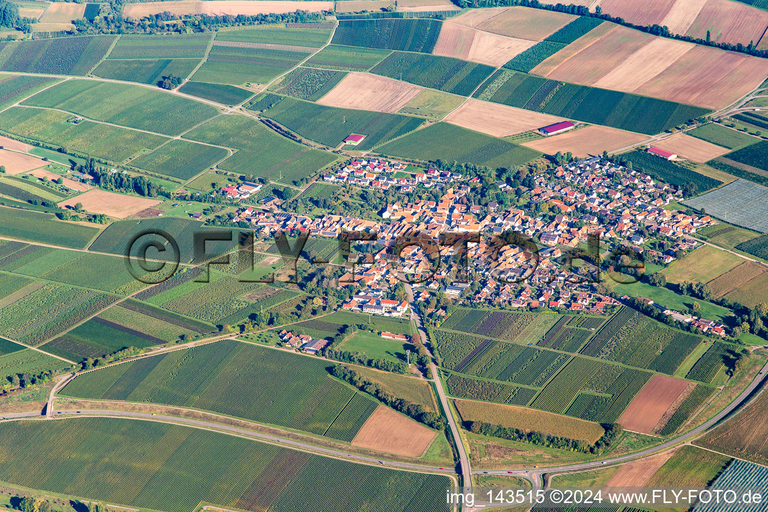 Luftbild von Impflingen von Süden im Bundesland Rheinland-Pfalz, Deutschland