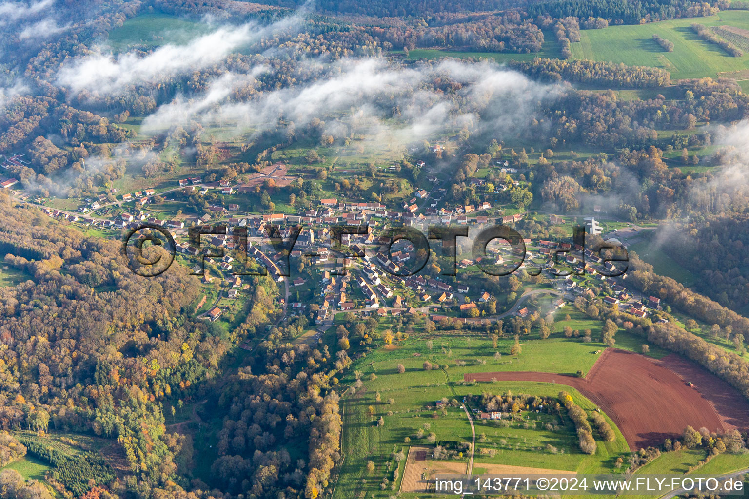 Schorbach im Bundesland Moselle, Frankreich von oben