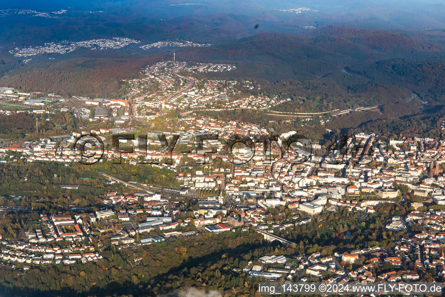 Luftbild von Zentrum in Pirmasens im Bundesland Rheinland-Pfalz, Deutschland