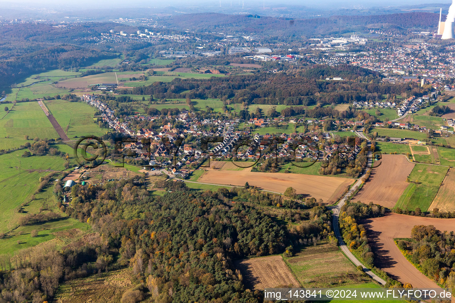 Ortschaft von Süden im Ortsteil Niederbexbach in Bexbach im Bundesland Saarland, Deutschland