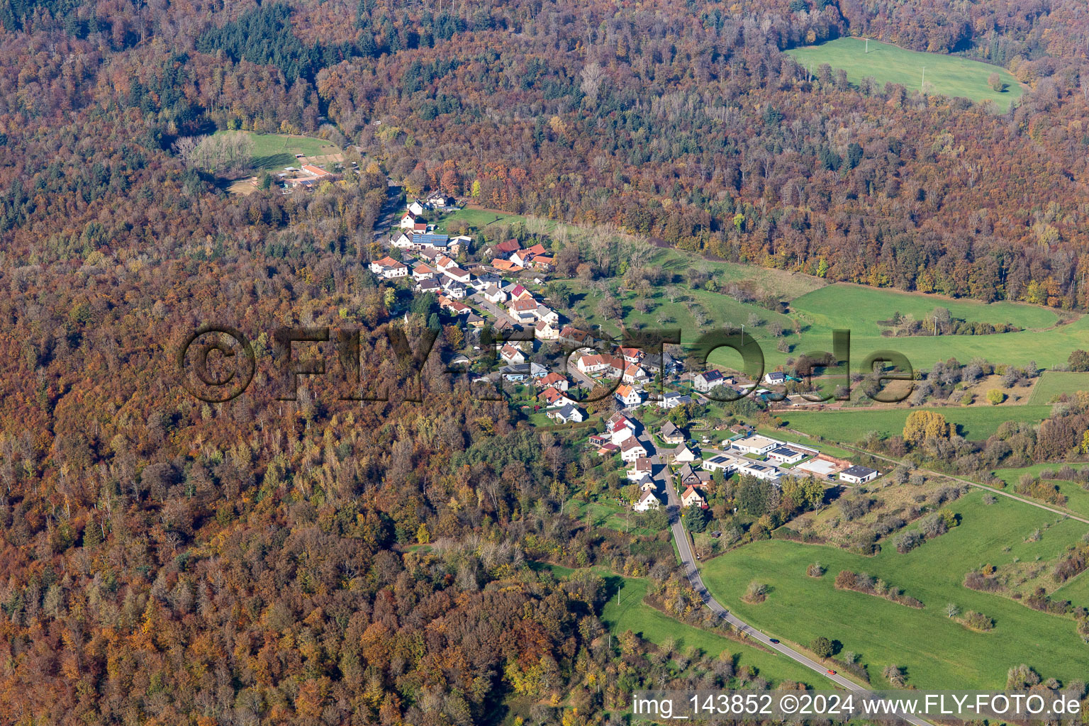 Weiler von Süden im Ortsteil Eichelscheiderhof in Waldmohr im Bundesland Rheinland-Pfalz, Deutschland