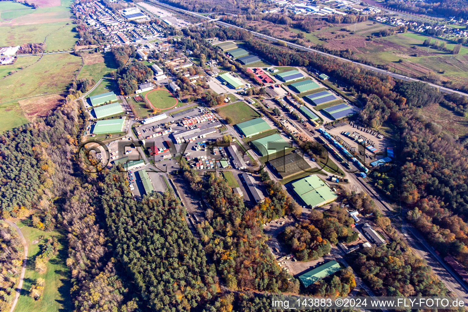 Luftbild von US Militärdepot Miesau CDC und Ammunition Depot Europe - Miesau im Ortsteil Vogelbach in Bruchmühlbach-Miesau im Bundesland Rheinland-Pfalz, Deutschland