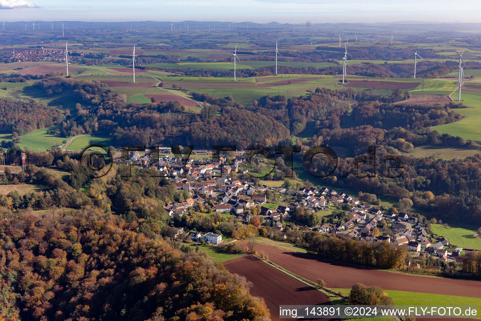 Lambsborn im Bundesland Rheinland-Pfalz, Deutschland von oben