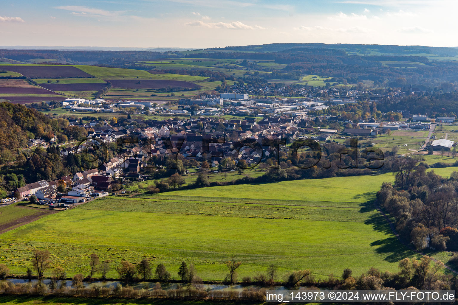 Ortschaft im Bliestal von Norden im Ortsteil Webenheim in Blieskastel im Bundesland Saarland, Deutschland