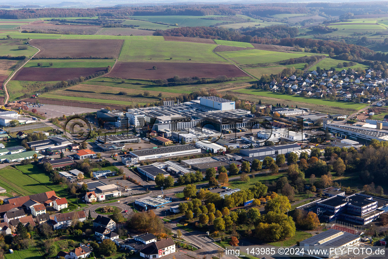 Industriegebiet In den Krummenäckern im Ortsteil Webenheim in Blieskastel im Bundesland Saarland, Deutschland