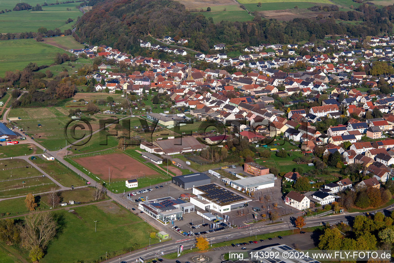 Webenheim von Südwesten in Blieskastel im Bundesland Saarland, Deutschland