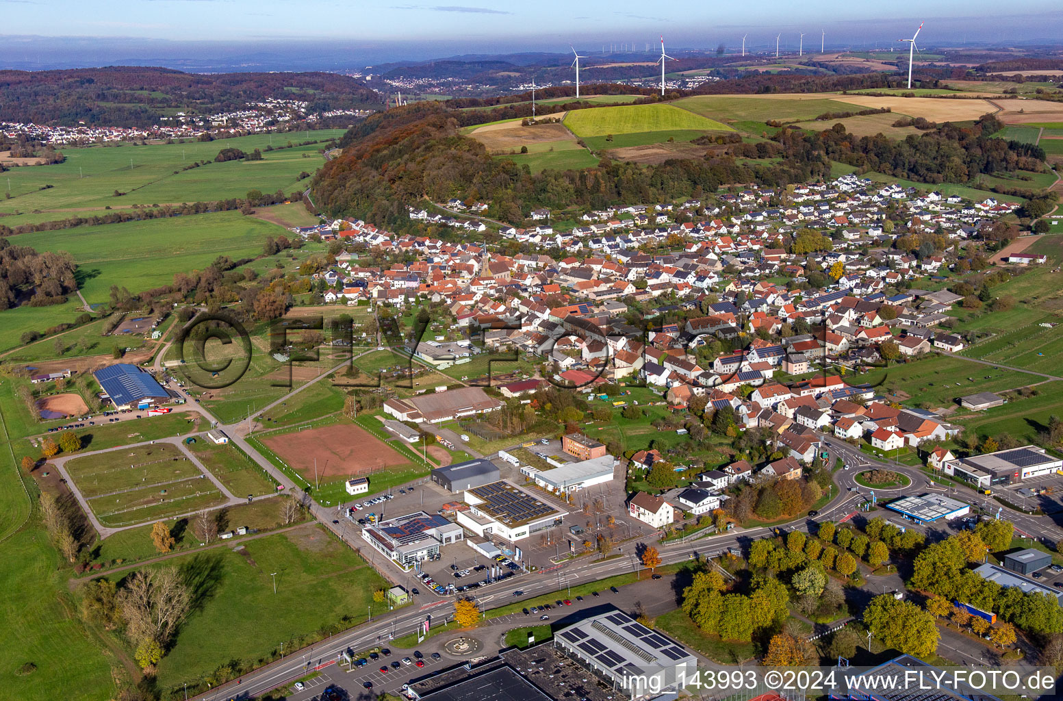 Luftbild von Webenheim von Südwesten in Blieskastel im Bundesland Saarland, Deutschland