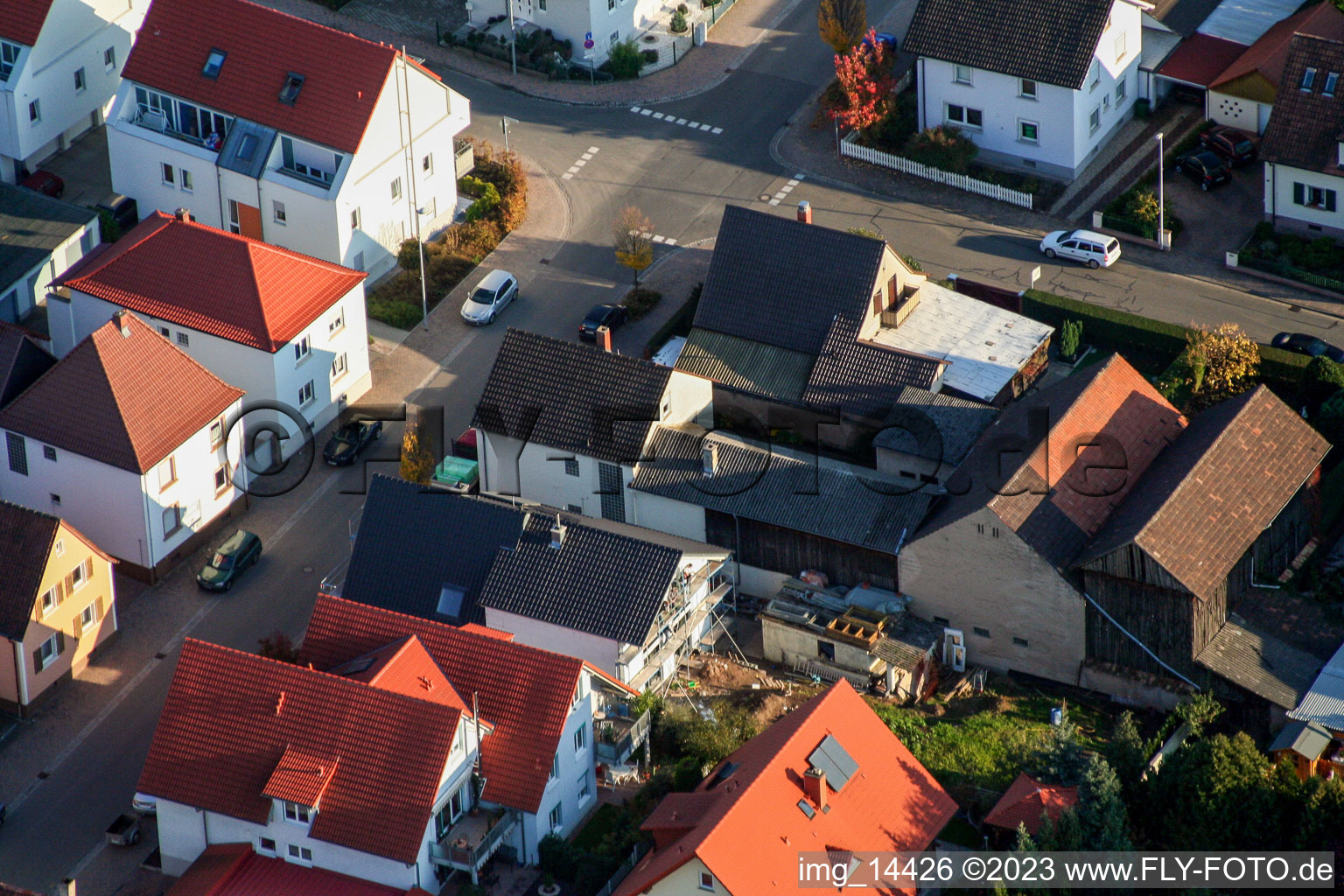 Drohnenbild von Ortsteil Herxheim in Herxheim bei Landau/Pfalz im Bundesland Rheinland-Pfalz, Deutschland