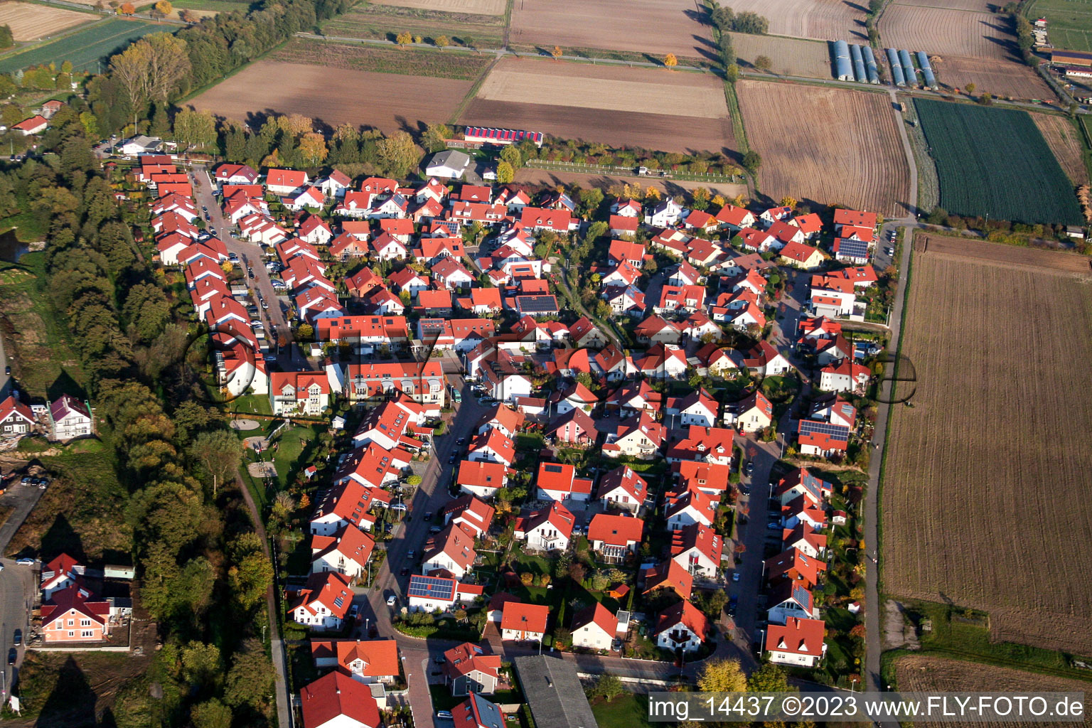 Luftbild von Herxheim Ost in Herxheim bei Landau/Pfalz im Bundesland Rheinland-Pfalz, Deutschland