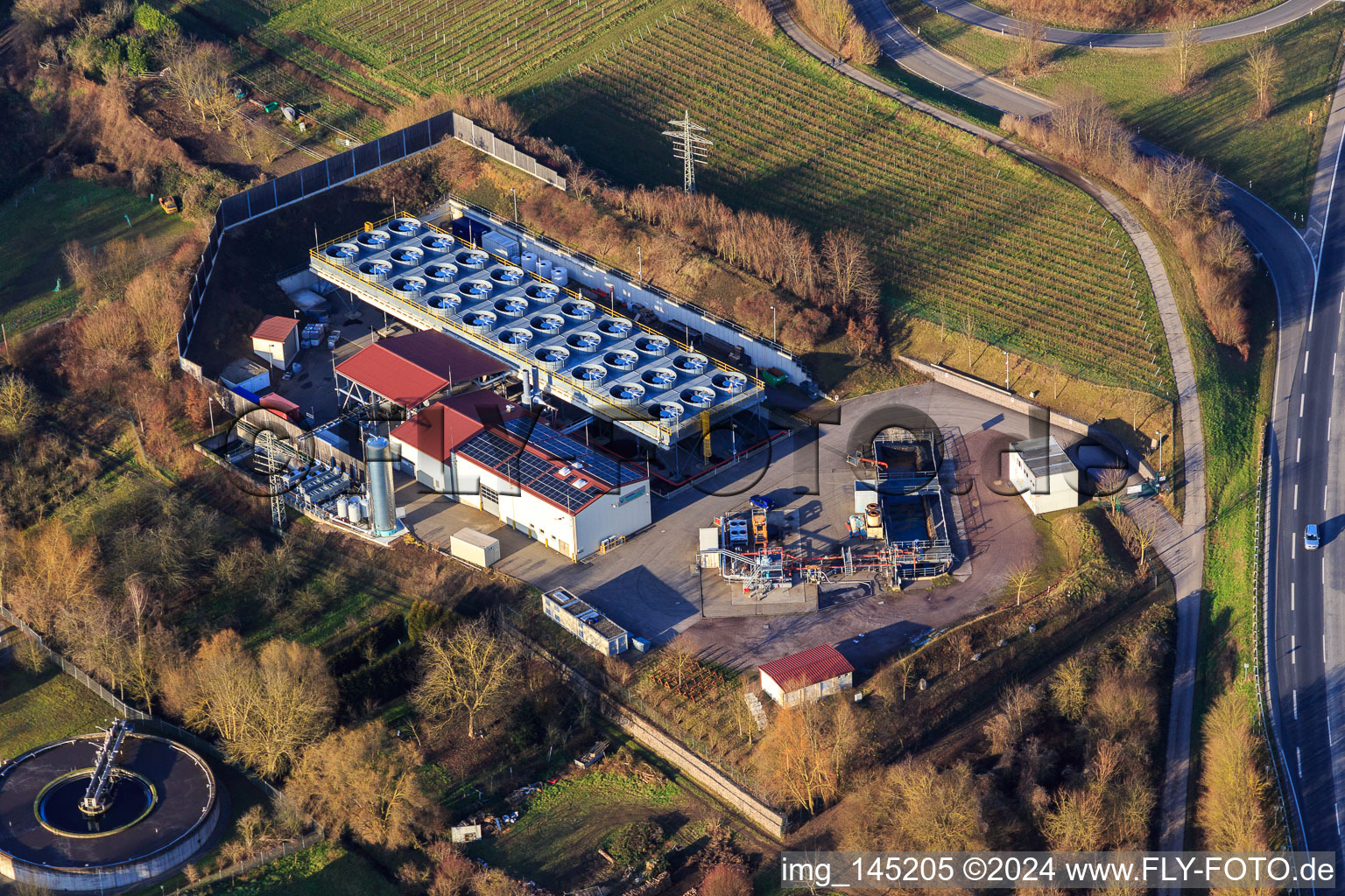 Luftbild von Geothermiekraftwerk Insheim im Bundesland Rheinland-Pfalz, Deutschland