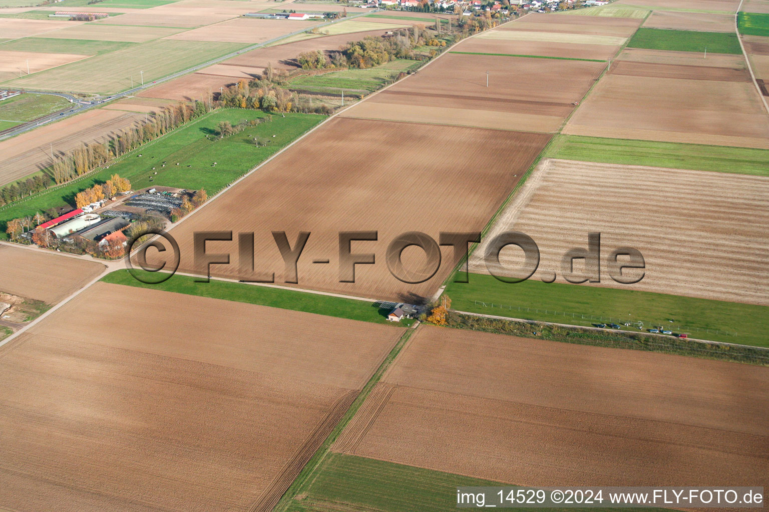 Luftaufnahme von Modellflugplatz in Offenbach an der Queich im Bundesland Rheinland-Pfalz, Deutschland