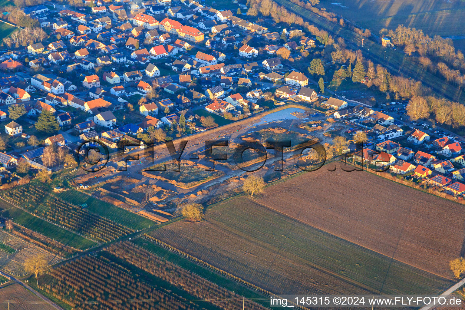 Erschließung des Neubaugebiet in Winden im Bundesland Rheinland-Pfalz, Deutschland