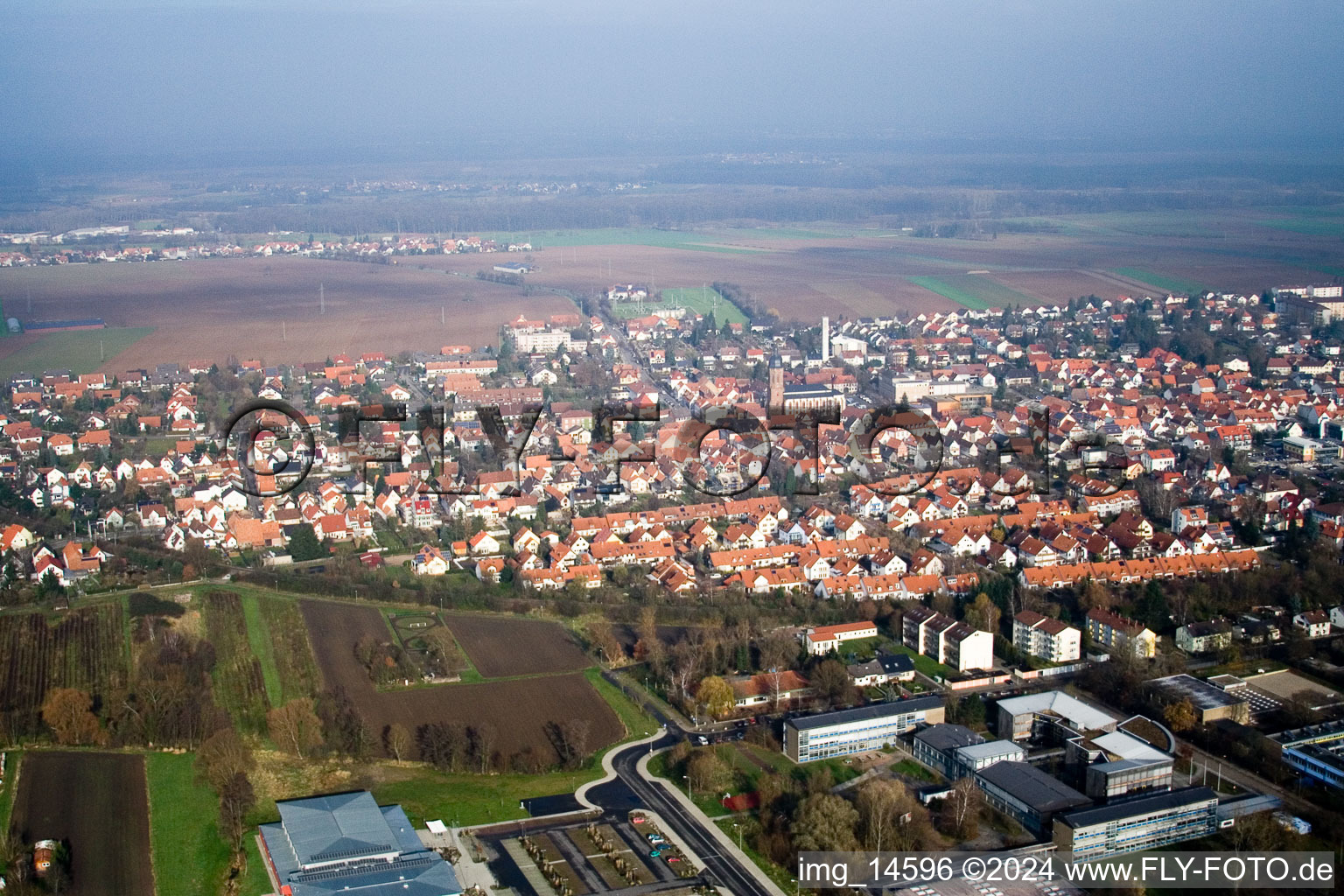 Kandel im Bundesland Rheinland-Pfalz, Deutschland vom Flugzeug aus