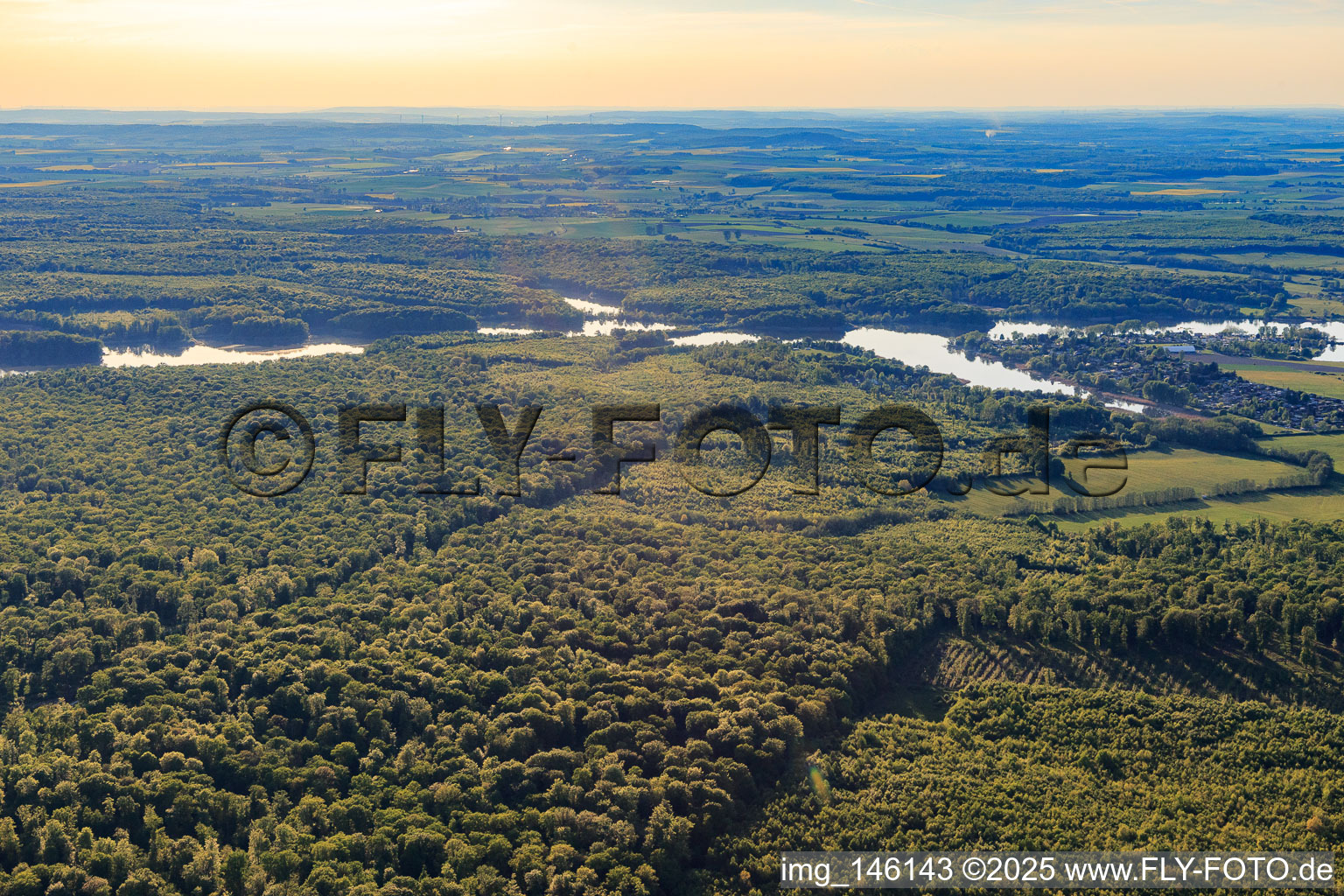 Grand Étang de Mittersheim - Grüner See genannt - aus Osten im Bundesland Moselle, Frankreich