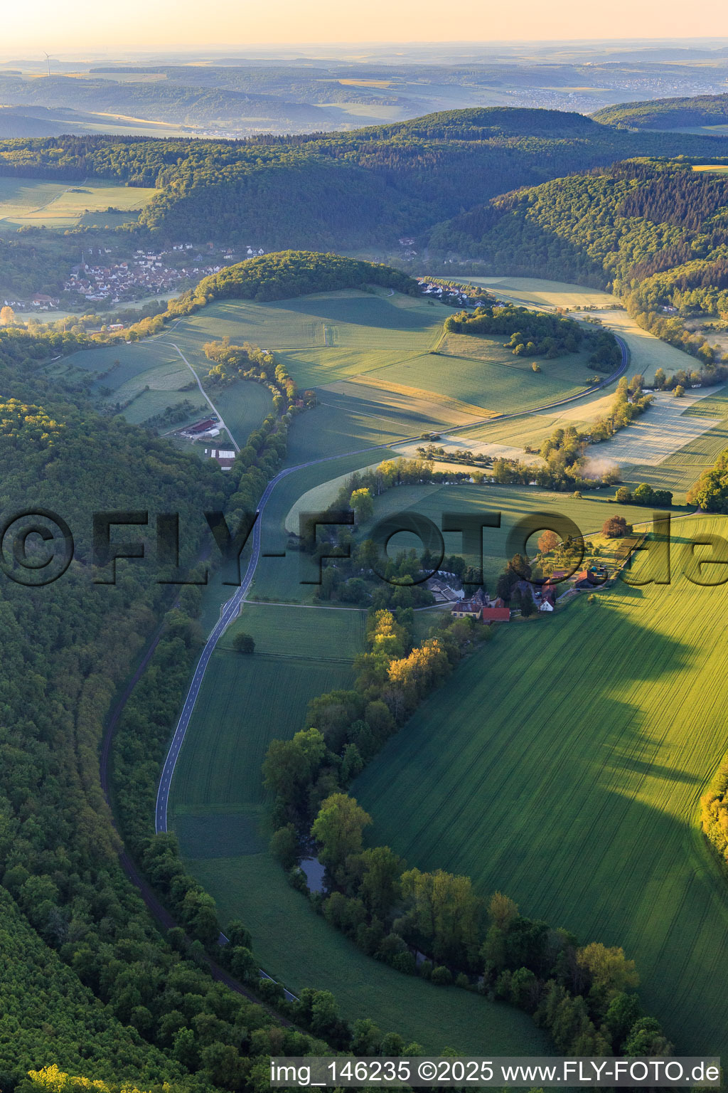 Ortsteil Eulschirben im lieblichen Taubertal im Ortsteil Gamburg in Werbach im Bundesland Baden-Württemberg, Deutschland