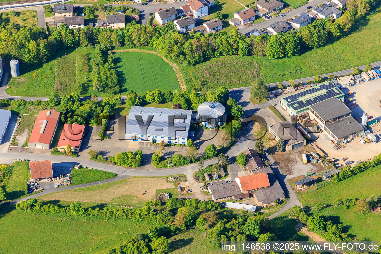 Industriegebiet Industriestr in Grünsfeld im Bundesland Baden-Württemberg, Deutschland