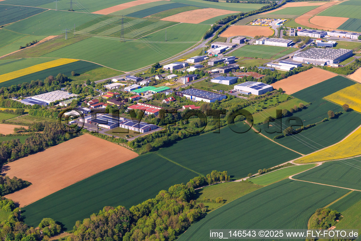 Industriegebiet Waltersberg in Grünsfeld im Bundesland Baden-Württemberg, Deutschland