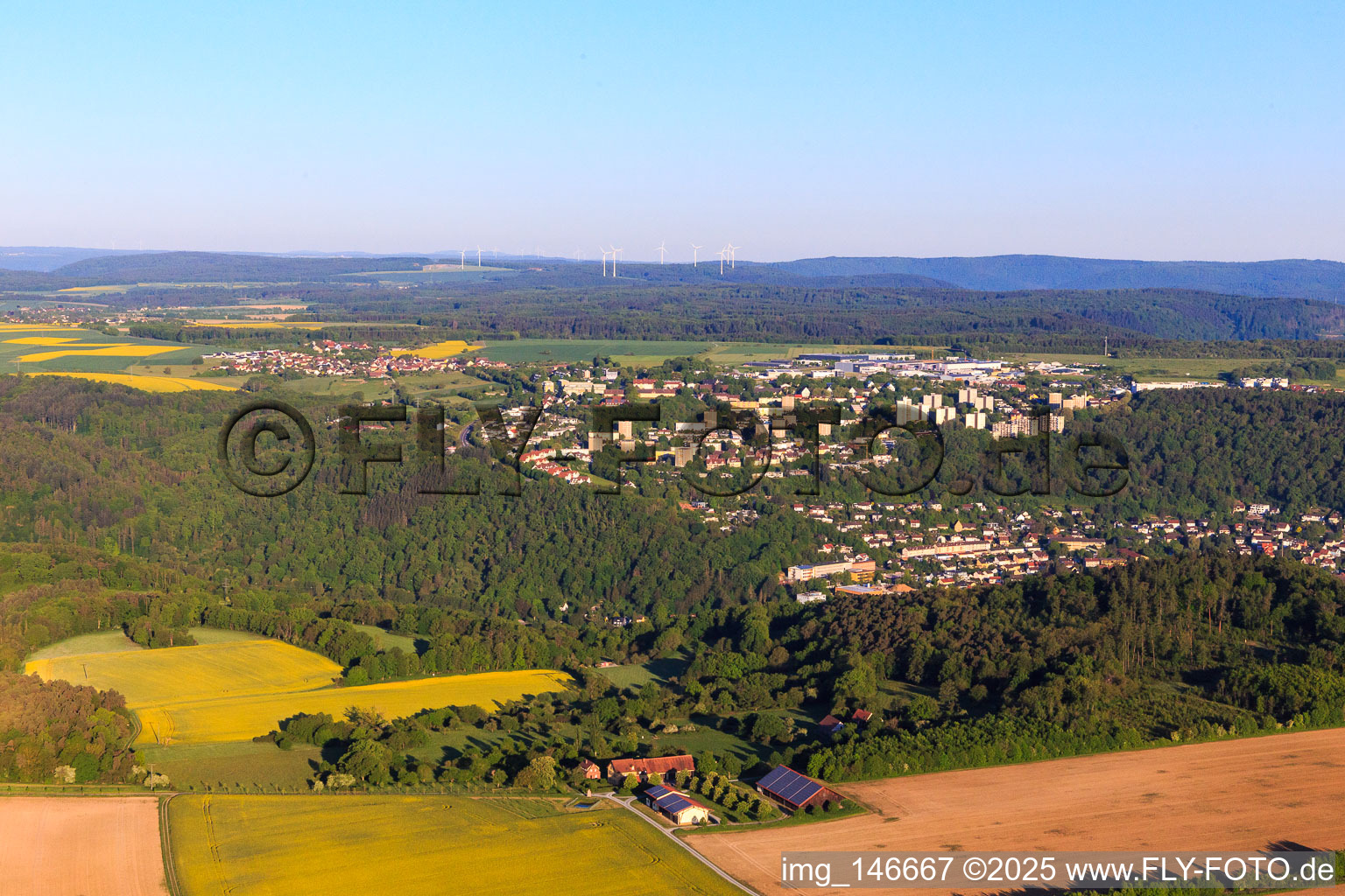 Ortsansicht aus Osten im Ortsteil Reinhardshof in Wertheim im Bundesland Baden-Württemberg, Deutschland