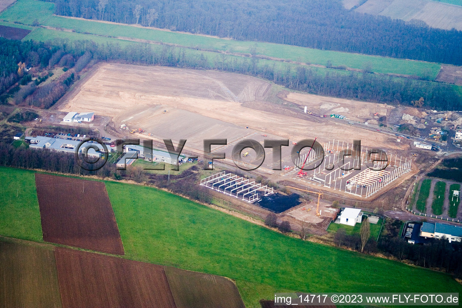Luftaufnahme von Kandel, Minderslachen Industriegebiet Am Horst im Bundesland Rheinland-Pfalz, Deutschland