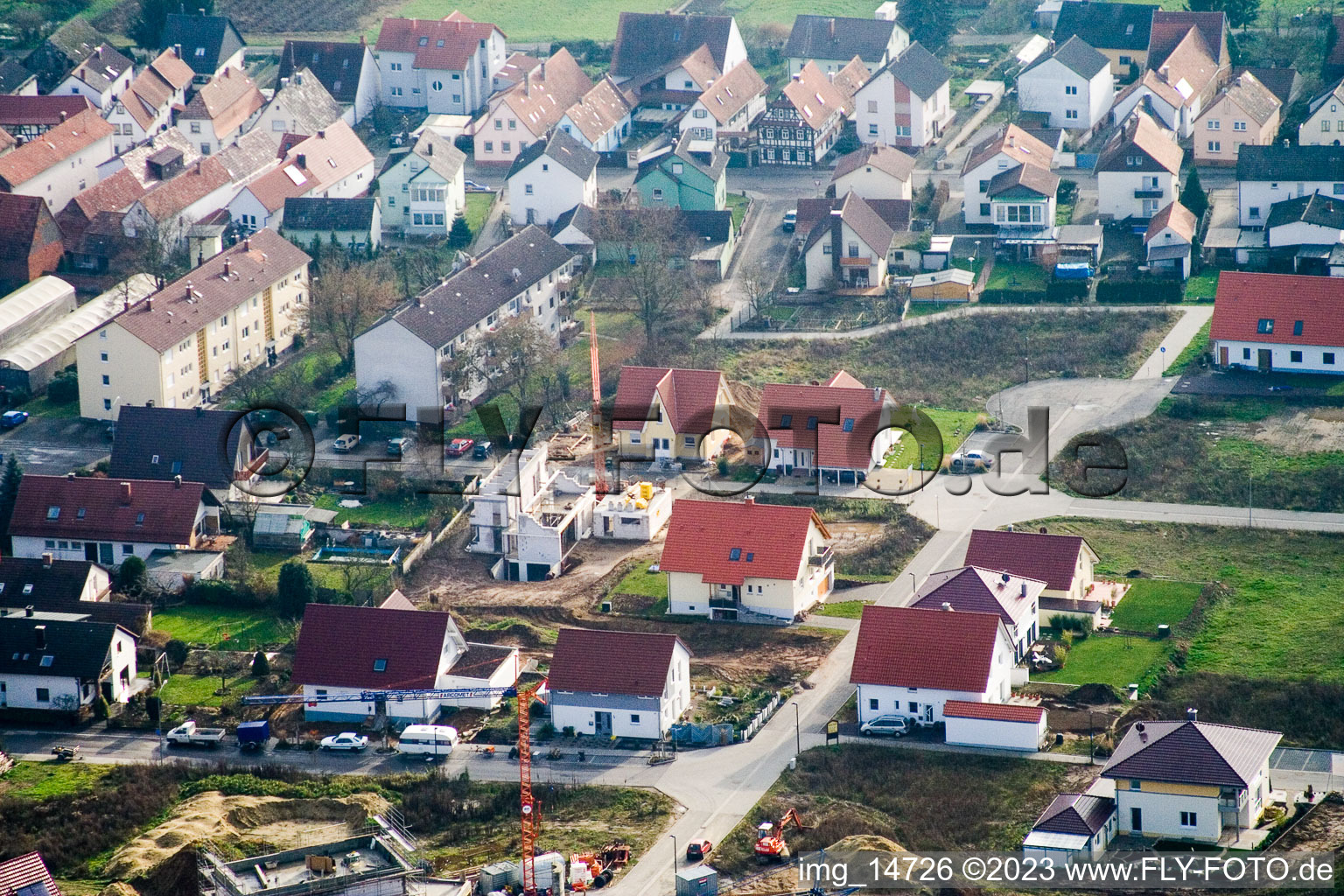 Kandel, Am Höhenweg im Bundesland Rheinland-Pfalz, Deutschland vom Flugzeug aus