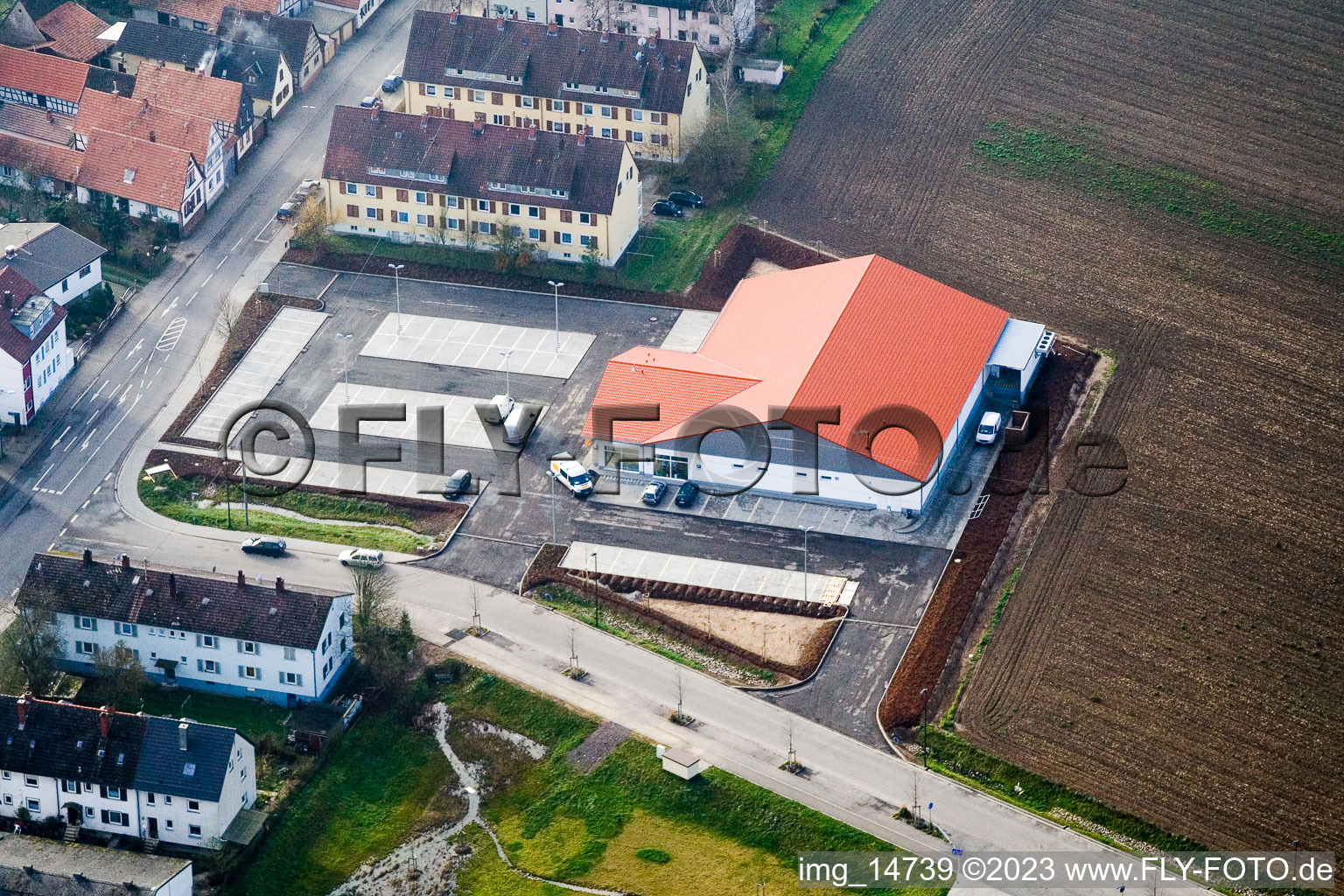 Luftbild von Kandel, Am Höhenweg, Neubau Netto-Markt im Bundesland Rheinland-Pfalz, Deutschland