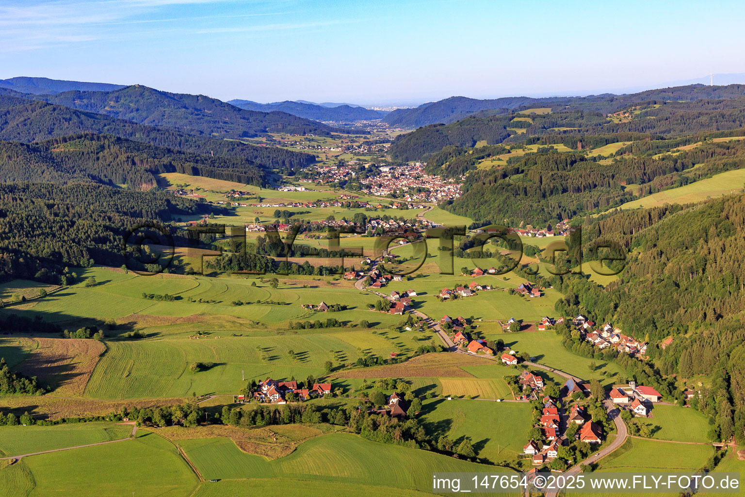 Luftbild von Elztal aus Nordosten im Ortsteil Unterprechtal in Elzach im Bundesland Baden-Württemberg, Deutschland