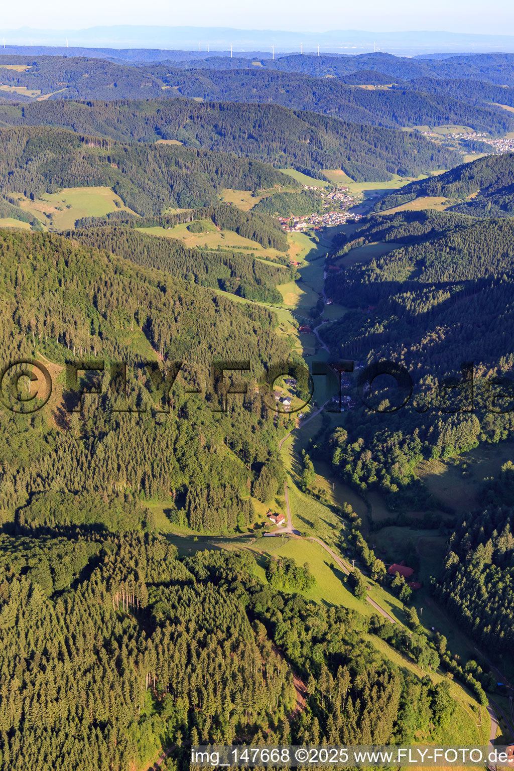 Landgassserstraße von Norden im Ortsteil Dorf in Elzach im Bundesland Baden-Württemberg, Deutschland