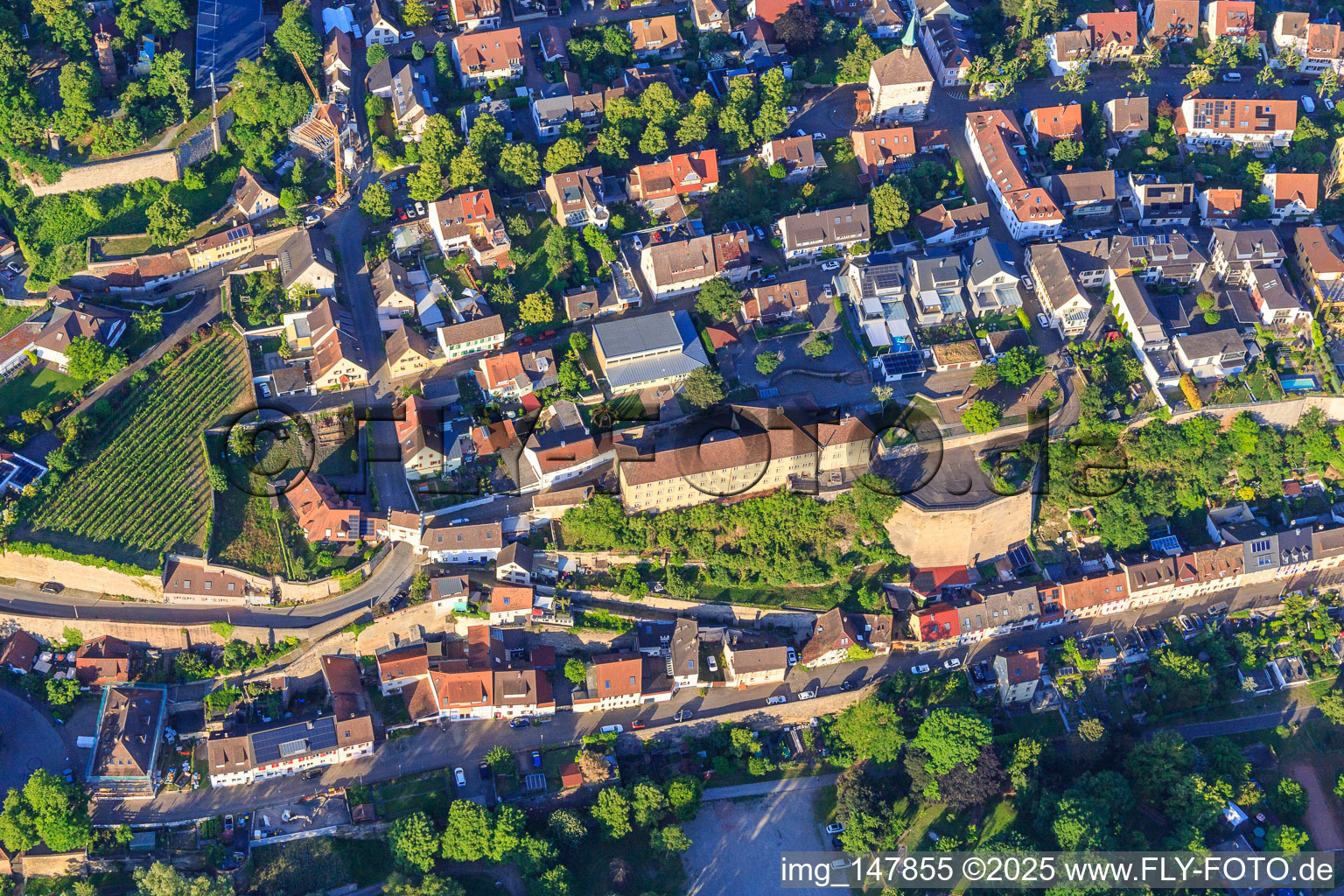 Luftbild von Schanze zwischen Schulgasse und Fischerhalde in Breisach am Rhein im Bundesland Baden-Württemberg, Deutschland
