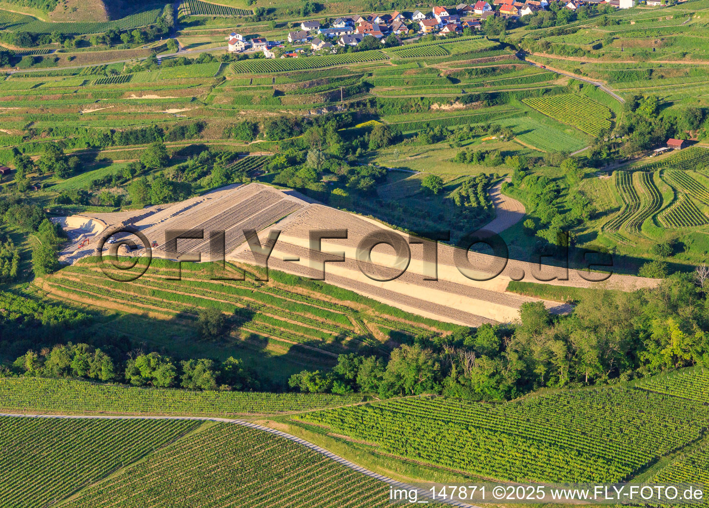 Baustelle zur Neuplanierung von Terassenweinberg im Ortsteil Bickensohl in Vogtsburg im Kaiserstuhl im Bundesland Baden-Württemberg, Deutschland