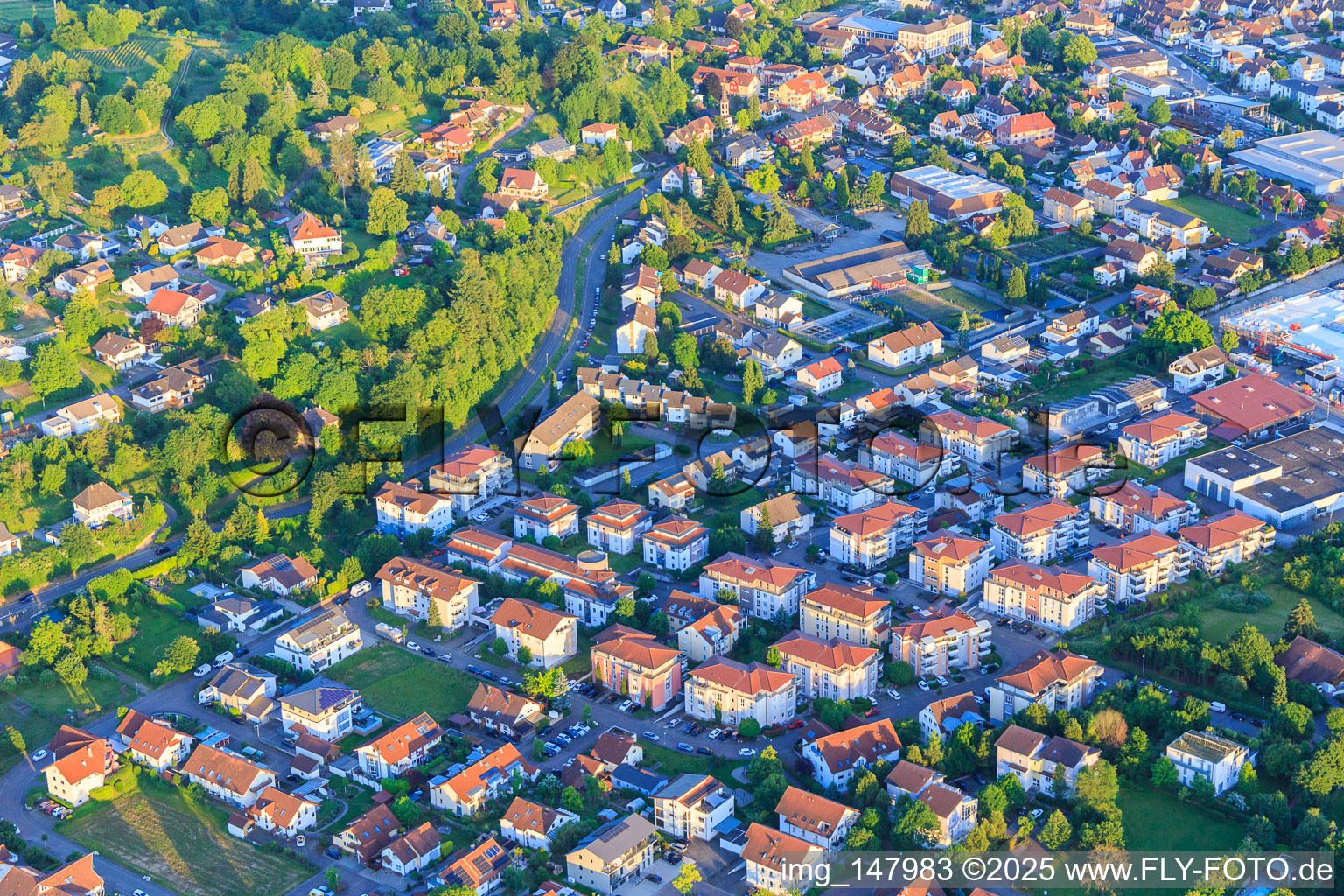 Luftbild von Neubaugebiet Kreuzerweg aus Nordwesten in Ettenheim im Bundesland Baden-Württemberg, Deutschland