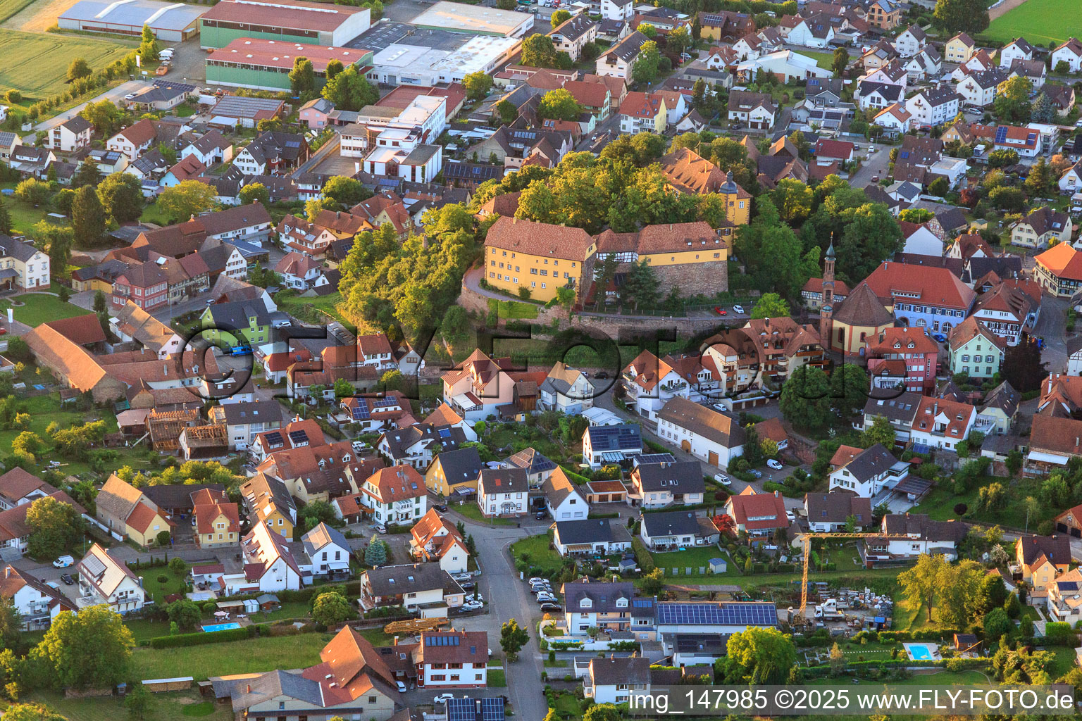 Schloss und Schlosskirche Mahlberg im Bundesland Baden-Württemberg, Deutschland