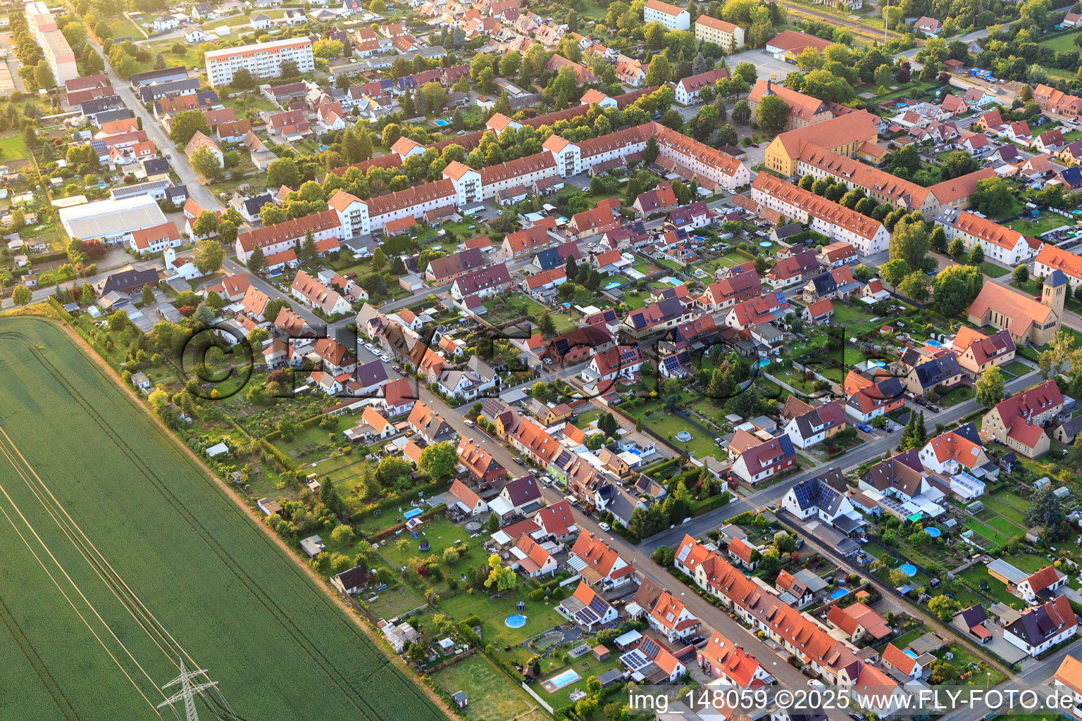 Friedhofstraße x Kirchstr im Ortsteil Nachterstedt in Seeland im Bundesland Sachsen-Anhalt, Deutschland