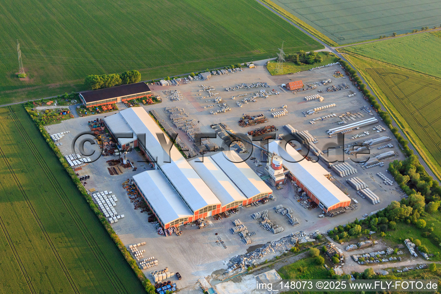 Luftbild von BERDING BETON GmbH im Ortsteil Badeborn in Ballenstedt im Bundesland Sachsen-Anhalt, Deutschland