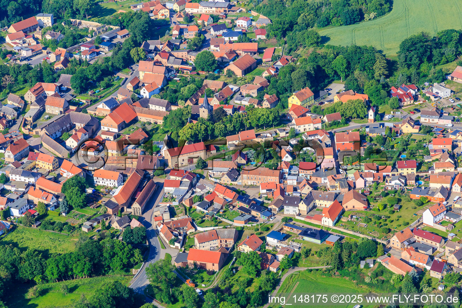 Dorfzentrum im Ortsteil Welbsleben in Arnstein im Bundesland Sachsen-Anhalt, Deutschland