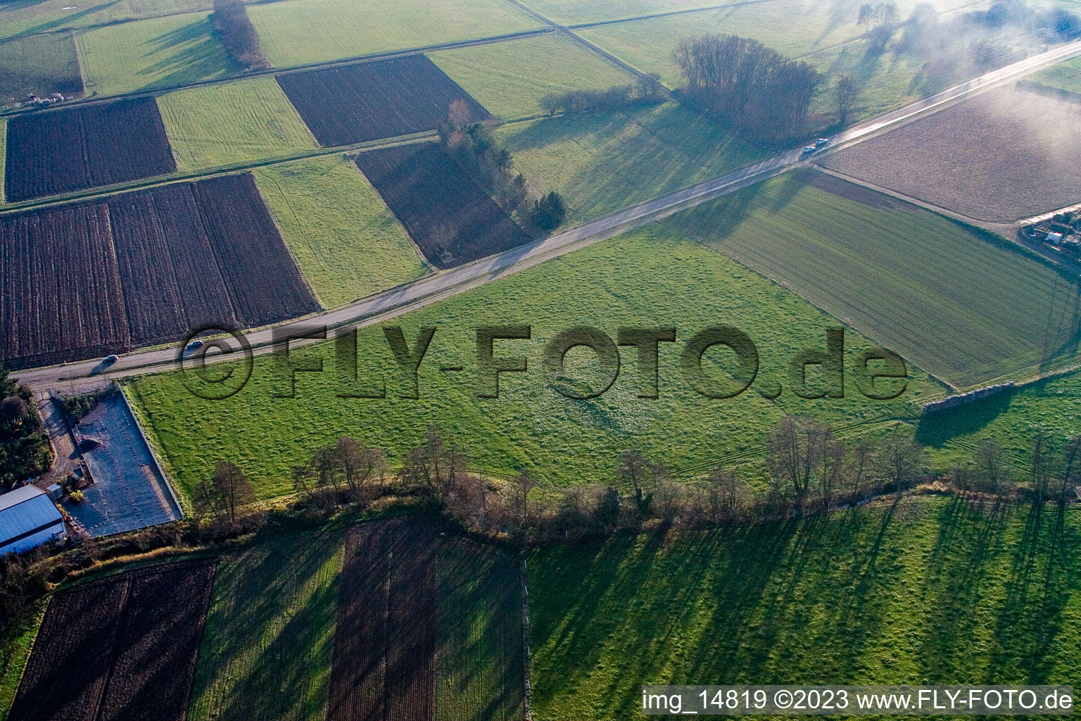 Luftaufnahme von Ortsteil Schaidt in Wörth am Rhein im Bundesland Rheinland-Pfalz, Deutschland