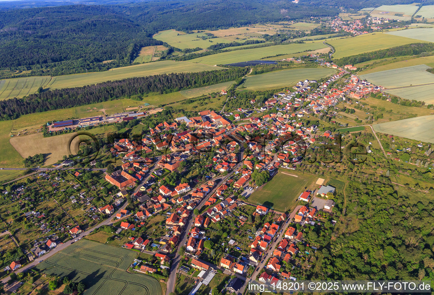 Ortsansicht aus Osten im Ortsteil Timmenrode in Blankenburg im Bundesland Sachsen-Anhalt, Deutschland