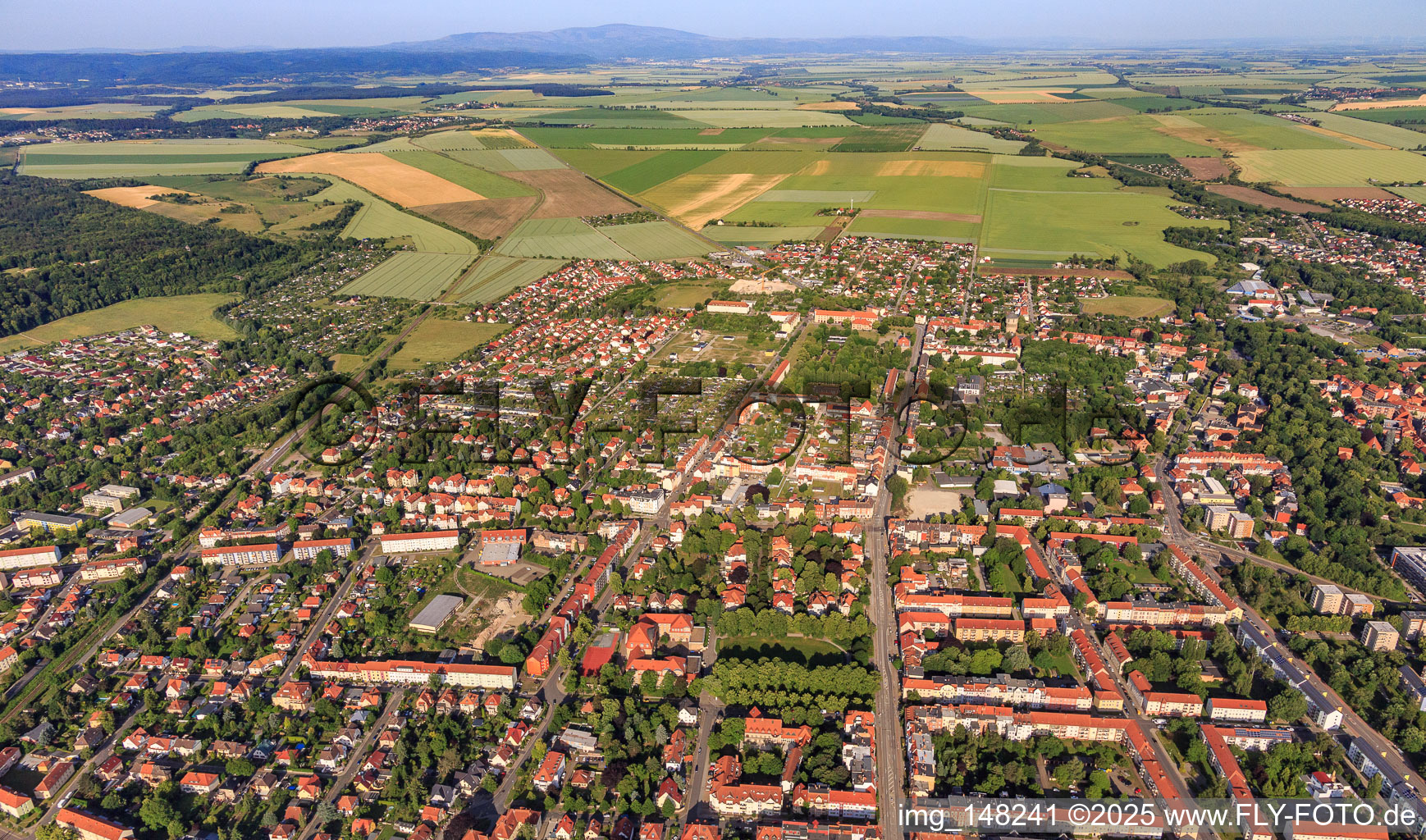 Wilhelm-Trautewein-Straße aus Westen in Halberstadt im Bundesland Sachsen-Anhalt, Deutschland