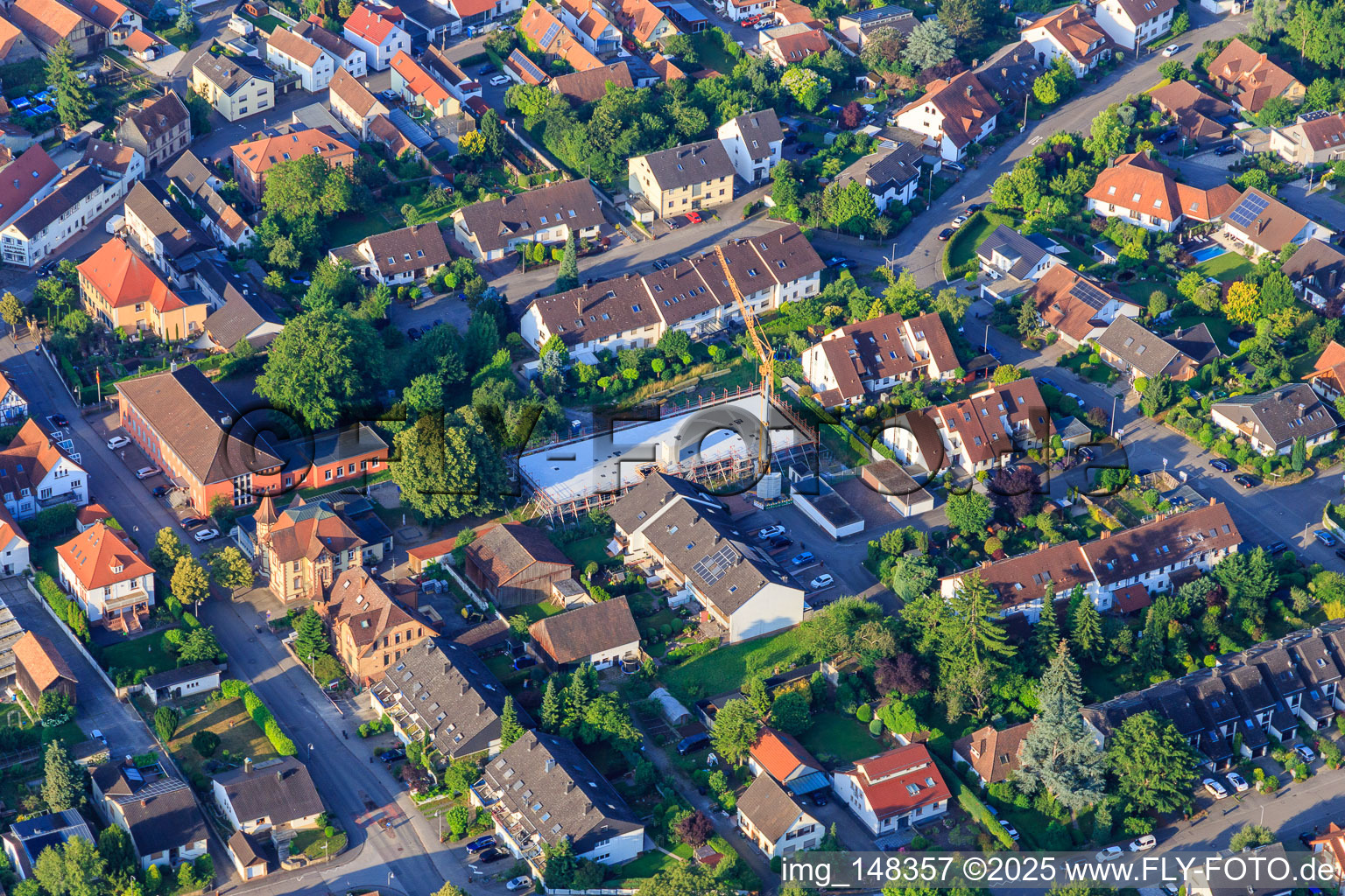 Bausstelle in der Rietburgstr in Kandel im Bundesland Rheinland-Pfalz, Deutschland
