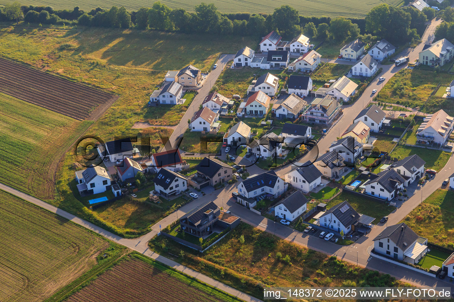 Neubaugebiet K2 in Kandel im Bundesland Rheinland-Pfalz, Deutschland aus der Vogelperspektive