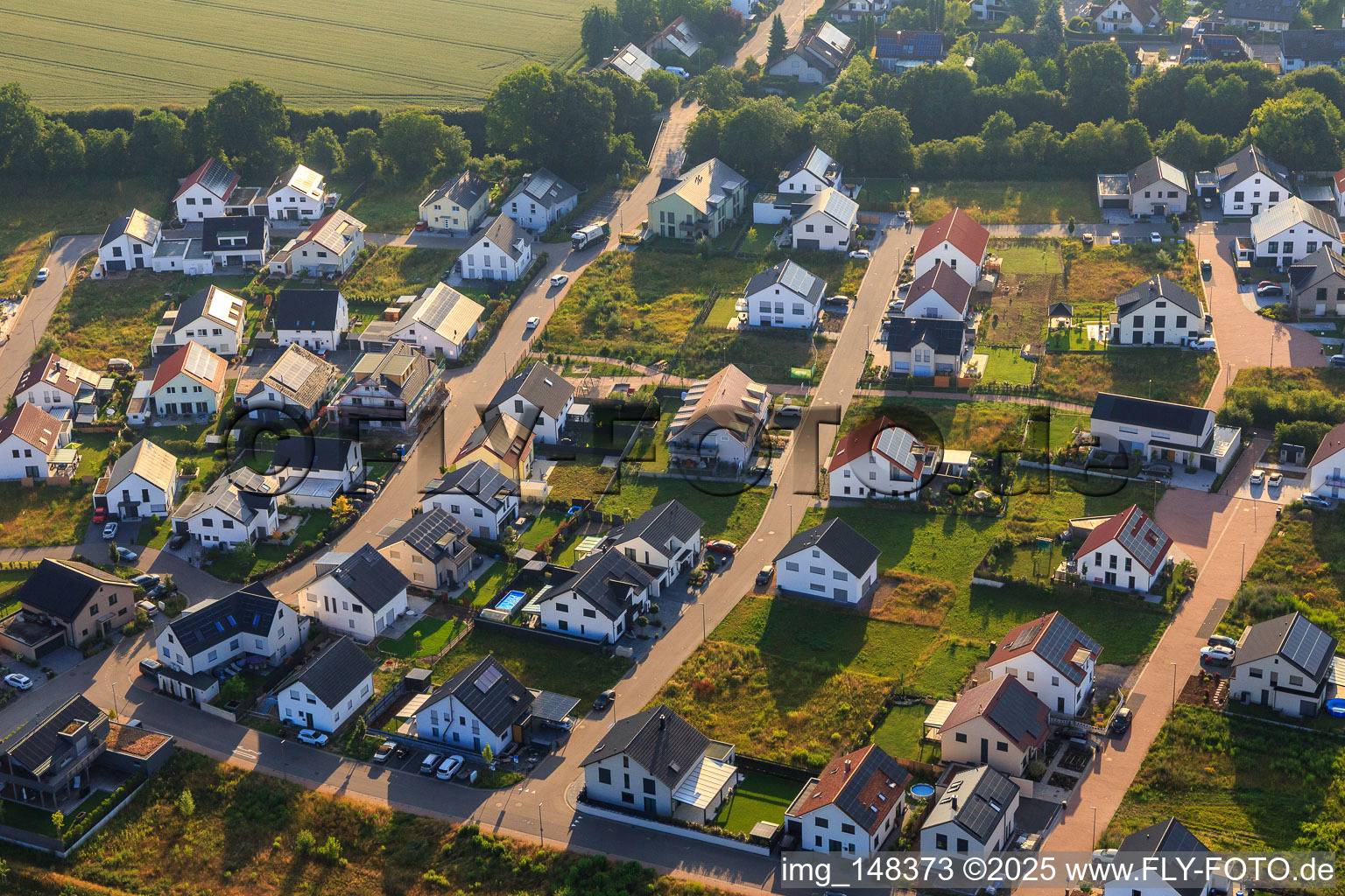 Neubaugebiet K2 in Kandel im Bundesland Rheinland-Pfalz, Deutschland aus der Luft betrachtet