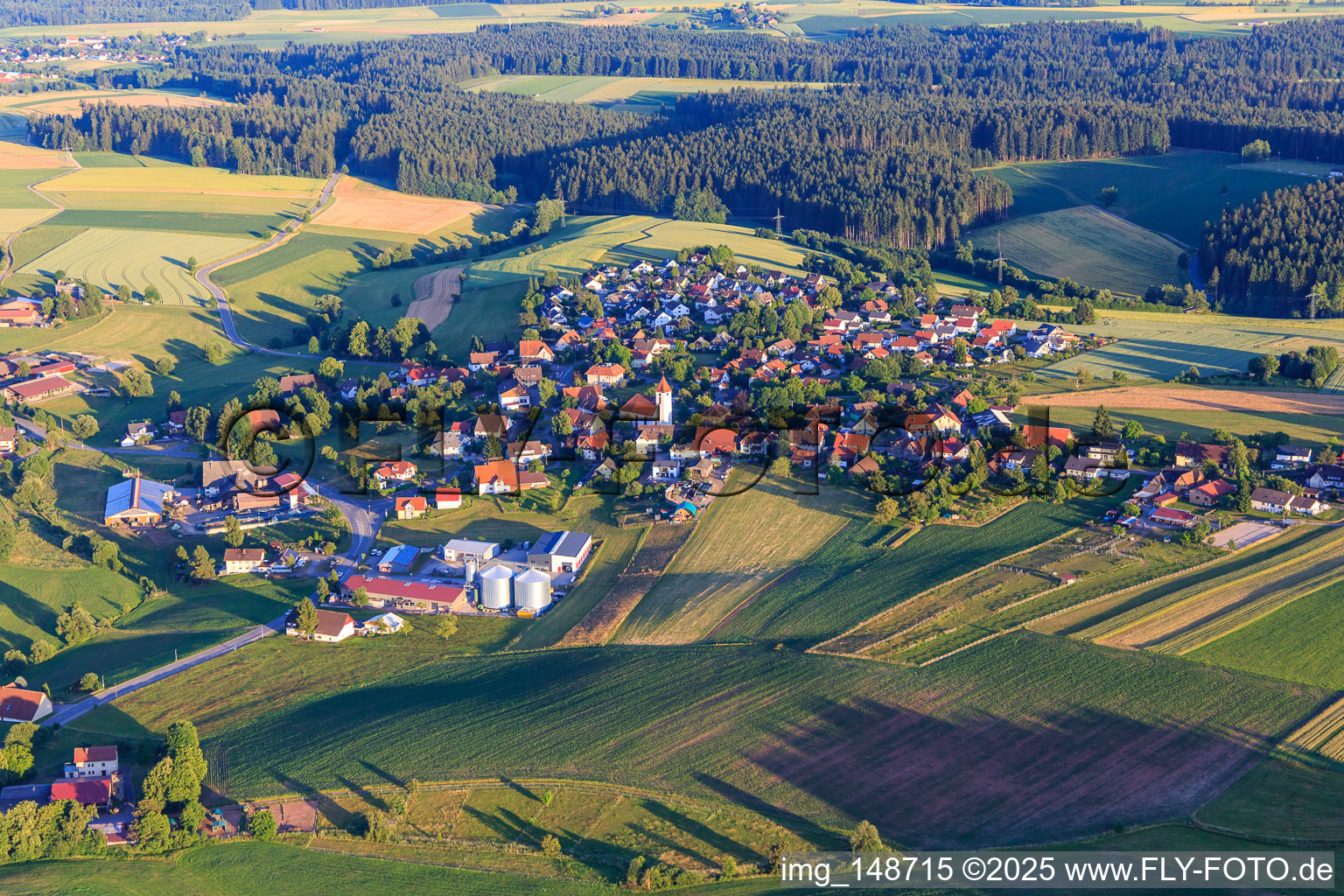Dorfansicht aus Nordosten im Ortsteil Weiler in Königsfeld im Schwarzwald im Bundesland Baden-Württemberg, Deutschland