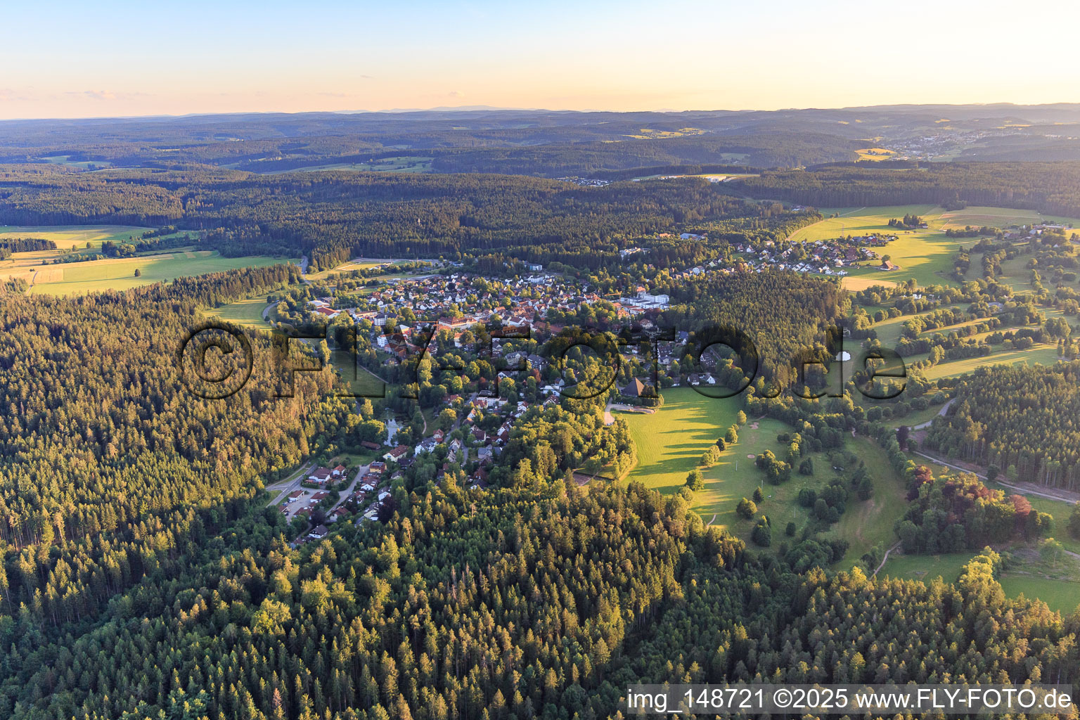 Ortsansicht aus Nordosten in Königsfeld im Schwarzwald im Bundesland Baden-Württemberg, Deutschland
