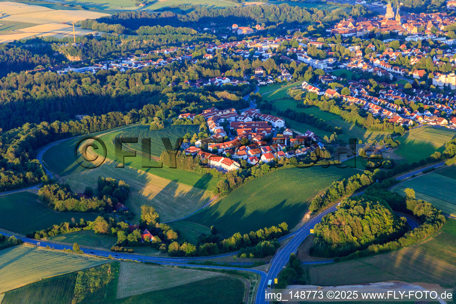 Neubaugebiet Hegneberg (Überlinger Straße) von Nordwesten in Rottweil im Bundesland Baden-Württemberg, Deutschland