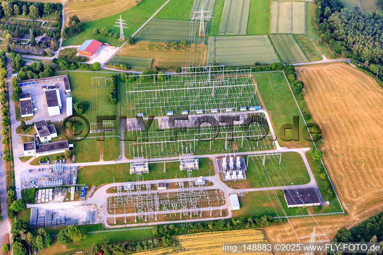 Umspannwerk der Netze BW GmbH Engstlatt in Balingen im Bundesland Baden-Württemberg, Deutschland