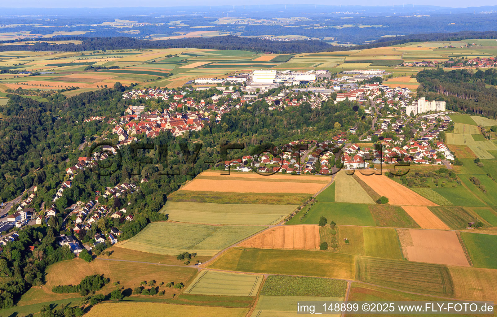 Ortsansicht aus Osten in Rosenfeld im Bundesland Baden-Württemberg, Deutschland