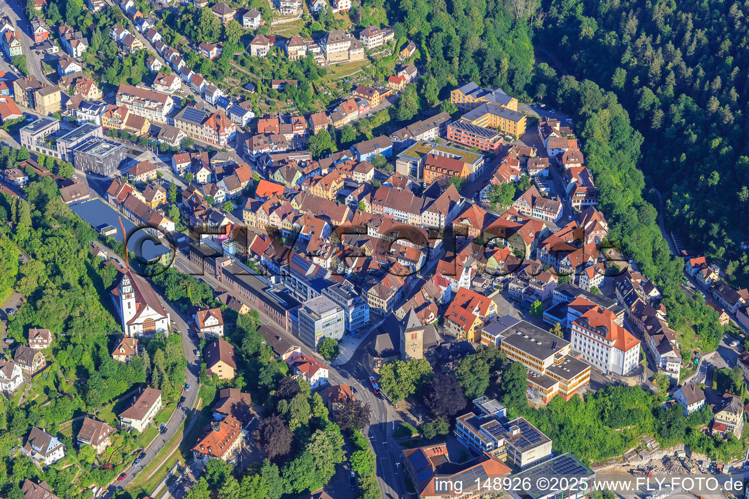 Historisches Stadtzentrum in Oberndorf am Neckar im Bundesland Baden-Württemberg, Deutschland